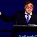 Javier Milei durante un discurso